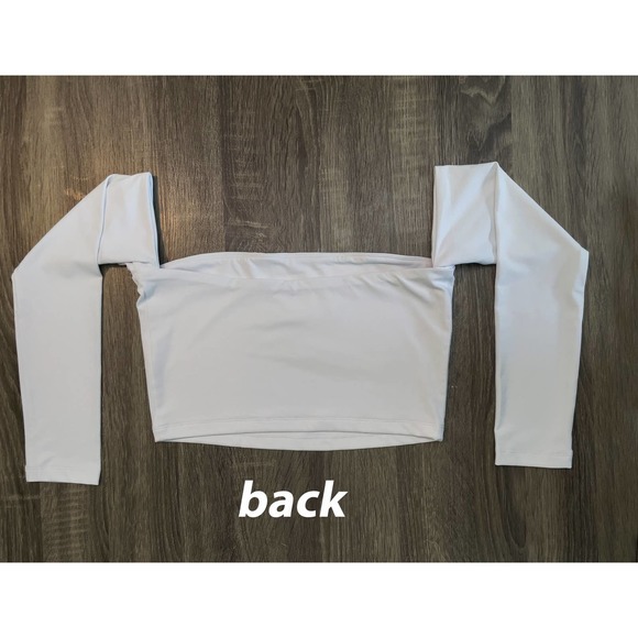Susana Monaco White Long Sleeve Top XL Cropped Off-Shoulder Orig. Price $118.00 - Picture 2 of 9